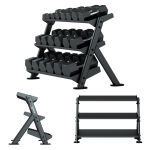 RawX Commercial Dumbbell Rack – 3 Tier, Flat Tray - Image 2