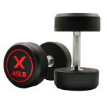 Professional rubber round dumbbells for commercial training spaces