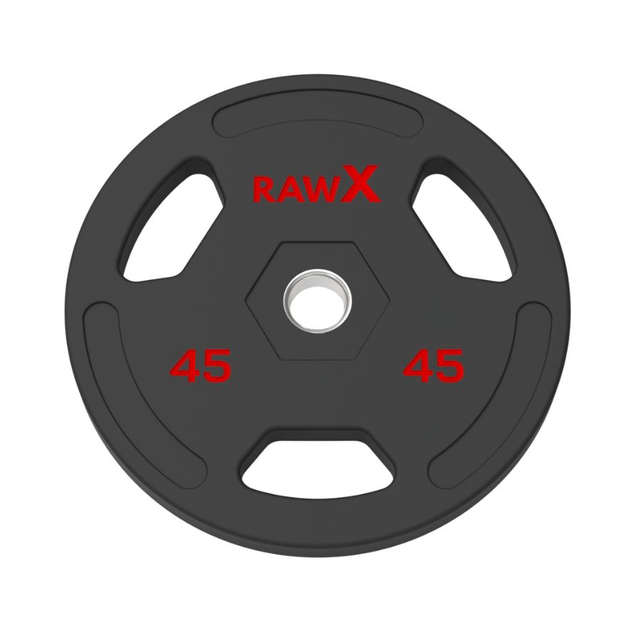 RawX Triple Grip Weight Plates Rubber coated weight plates for commercial fitness Western Canada