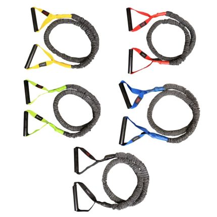 Resistance bands with handles with nylon covers for safety